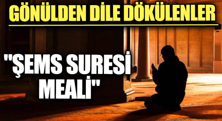 GÖNÜLDEN DİLE DÖKÜLENLER “Şems Suresi Meali”