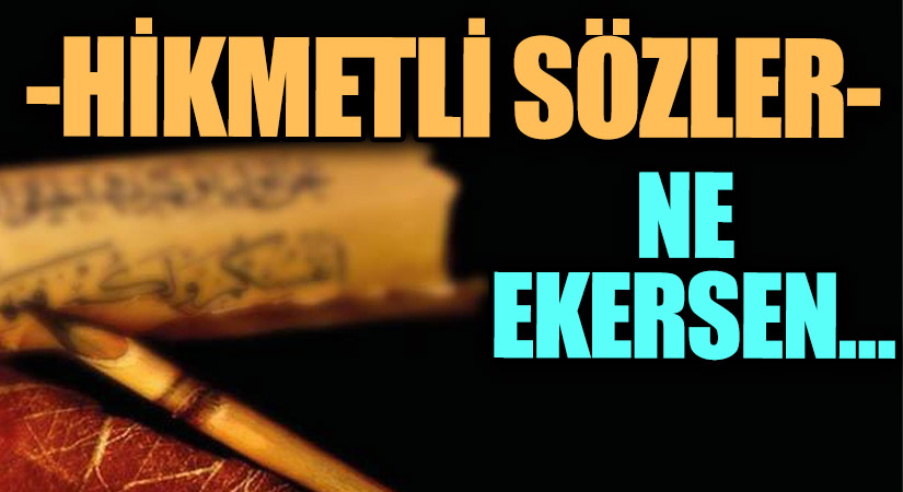 HİKMETLİ SÖZLER “Ne Ekersen…”