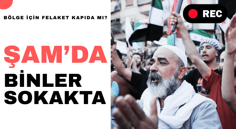 Şam’da Binler Sokakta: İsrail Saldırıları Protesto Edildi