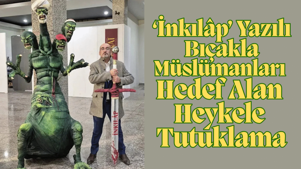 İstanbul’da Fuar Skandalı: ‘İnkılâp’ Yazılı Bıçakla Müslümanları Hedef Alan Heykele Tutuklama