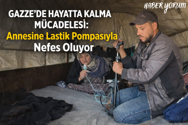 Gazze’de Hayatta Kalma Mücadelesi: Annesine Lastik Pompasıyla Nefes Oluyor