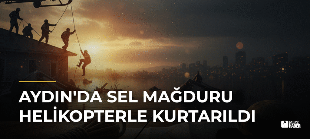 Aydın’da Sel Mağduru Helikopterle Kurtarıldı