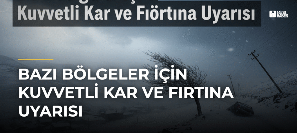 Bazı Bölgeler İçin Kuvvetli Kar ve Fırtına Uyarısı