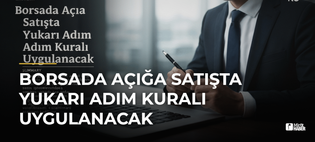 Borsada Açığa Satışta Yukarı Adım Kuralı Uygulanacak