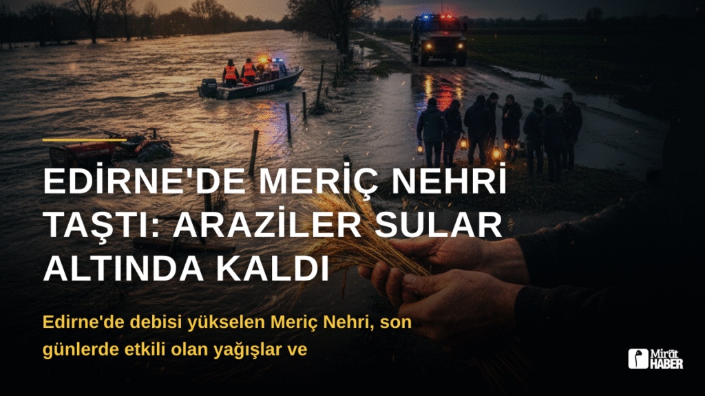 Edirne’de Meriç Nehri Taştı: Araziler Sular Altında Kaldı
