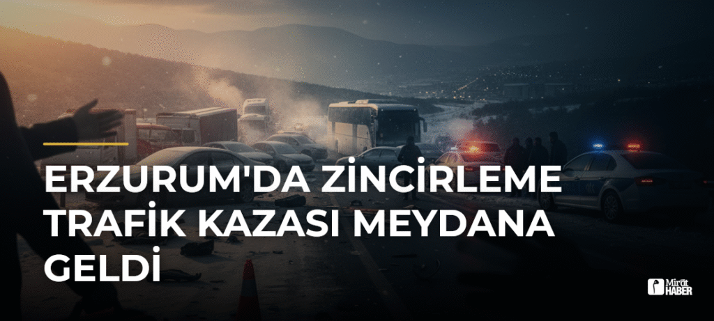 Erzurum’da Zincirleme Trafik Kazası Meydana Geldi