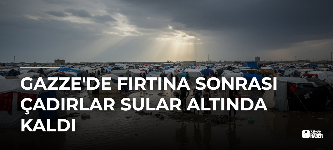 Gazze'de Fırtına Sonrası Çadırlar Sular Altında Kaldı