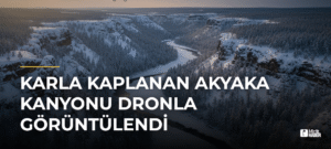 Karla Kaplanan Akyaka Kanyonu Dronla Görüntülendi