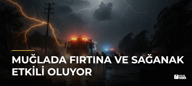 Muğlada Fırtına ve Sağanak Etkili Oluyor