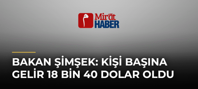 Bakan Şimşek: Kişi Başına Gelir 18 Bin 40 Dolar Oldu