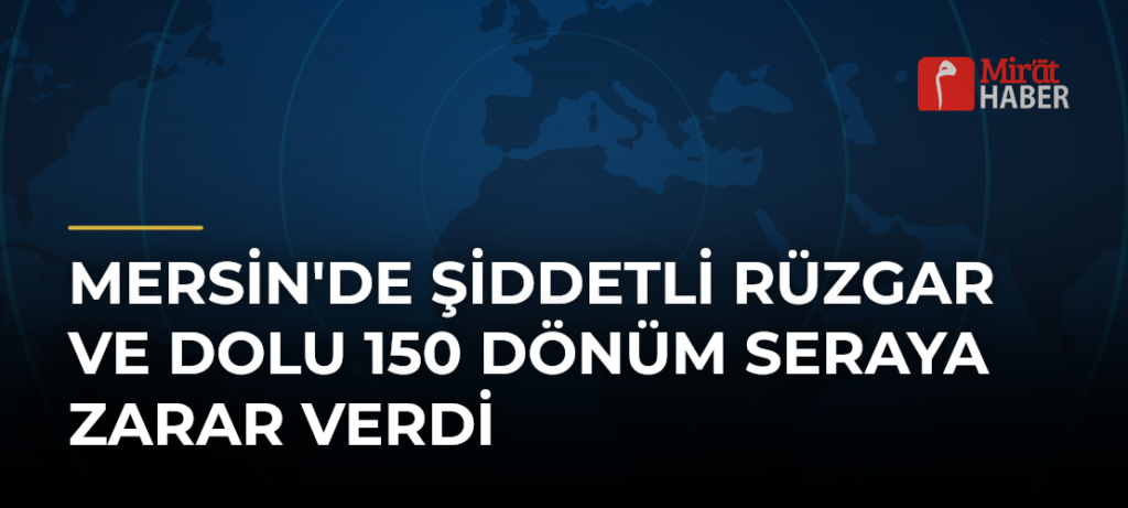 Mersin’de Şiddetli Rüzgar ve Dolu 150 Dönüm Seraya Zarar Verdi