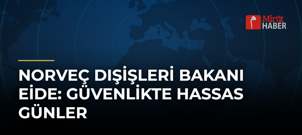 Norveç Dışişleri Bakanı Eide: Güvenlikte Hassas Günler