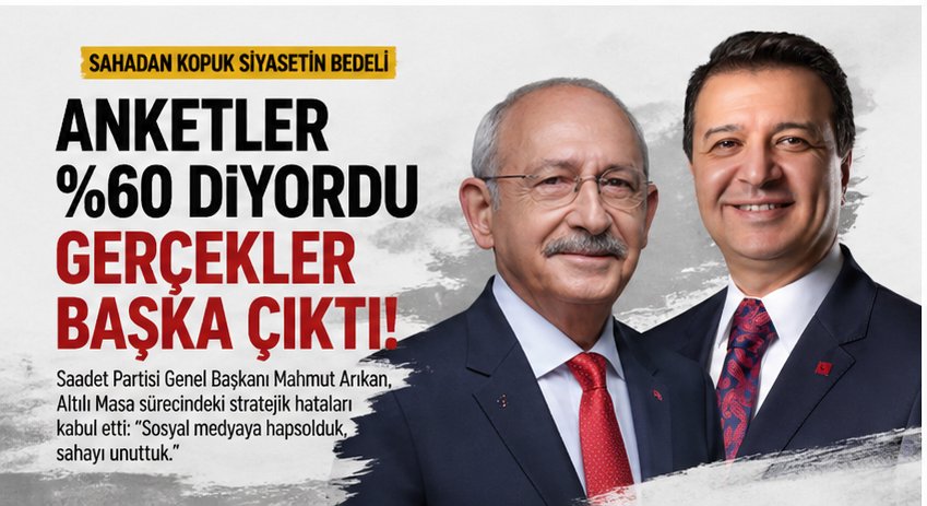 Saadet Partisinin pişmanlığı