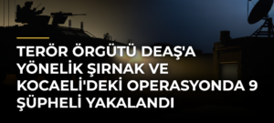 Terör örgütü DEAŞ’a yönelik Şırnak ve Kocaeli’deki operasyonda 9 şüpheli yakalandı