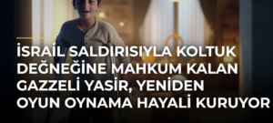 İsrail saldırısıyla koltuk değneğine mahkum kalan Gazzeli Yasir, yeniden oyun oynama hayali kuruyor