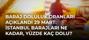 Baraj doluluk oranları açıklandı 29 Mart: İstanbul barajları ne kadar, yüzde kaç dolu?