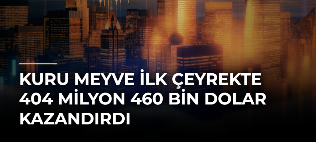 Kuru meyve ilk çeyrekte 404 milyon 460 bin dolar kazandırdı