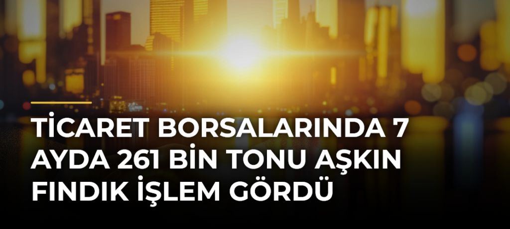 Ticaret borsalarında 7 ayda 261 bin tonu aşkın fındık işlem gördü