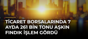 Ticaret borsalarında 7 ayda 261 bin tonu aşkın fındık işlem gördü