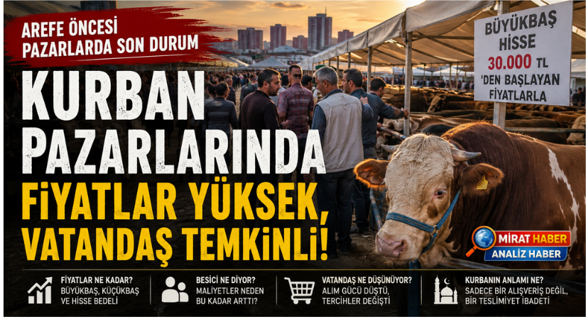 KURBAN PAZARLARINDA İLK TABLO: FİYATLAR YÜKSEK, VATANDAŞ TEMKİNLİ