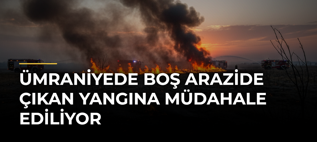 Ümraniyede Boş Arazide Çıkan Yangına Müdahale Ediliyor