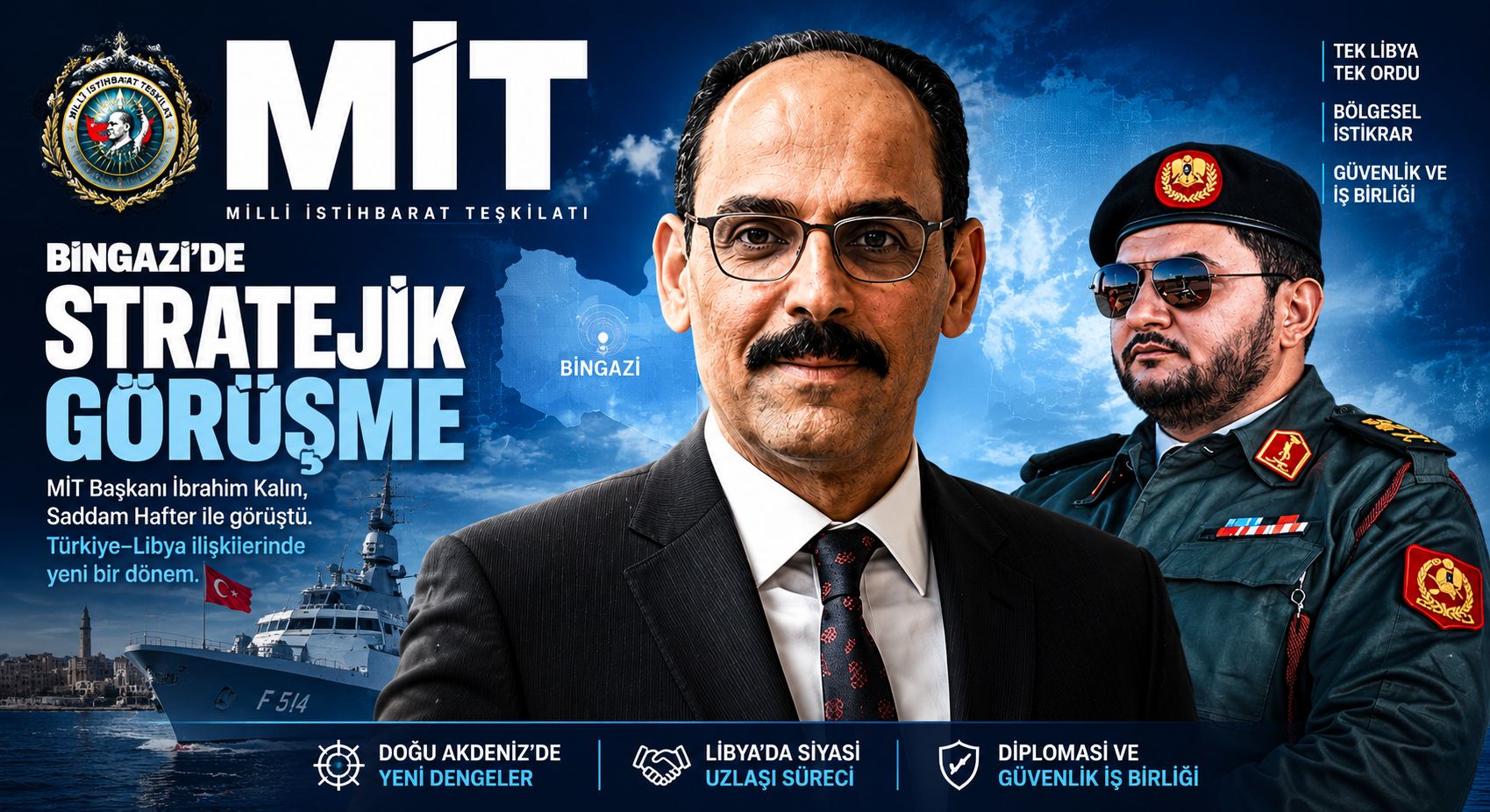 MİT Başkanı Kalın, Bingazi’de Saddam Hafter ile Görüştü
