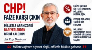 CHP! Faize Karşı Çıkın, MİLLETLE ARANIZDAKİ BARİYERLERDEN BİRİNİ KALDIRIN