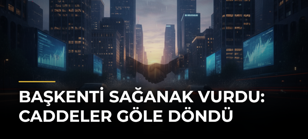 Başkenti sağanak vurdu: Caddeler göle döndü