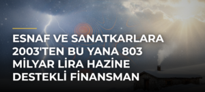 Esnaf ve Sanatkarlara 2003’ten Bu Yana 803 Milyar Lira Hazine Destekli Finansman Sağlandı