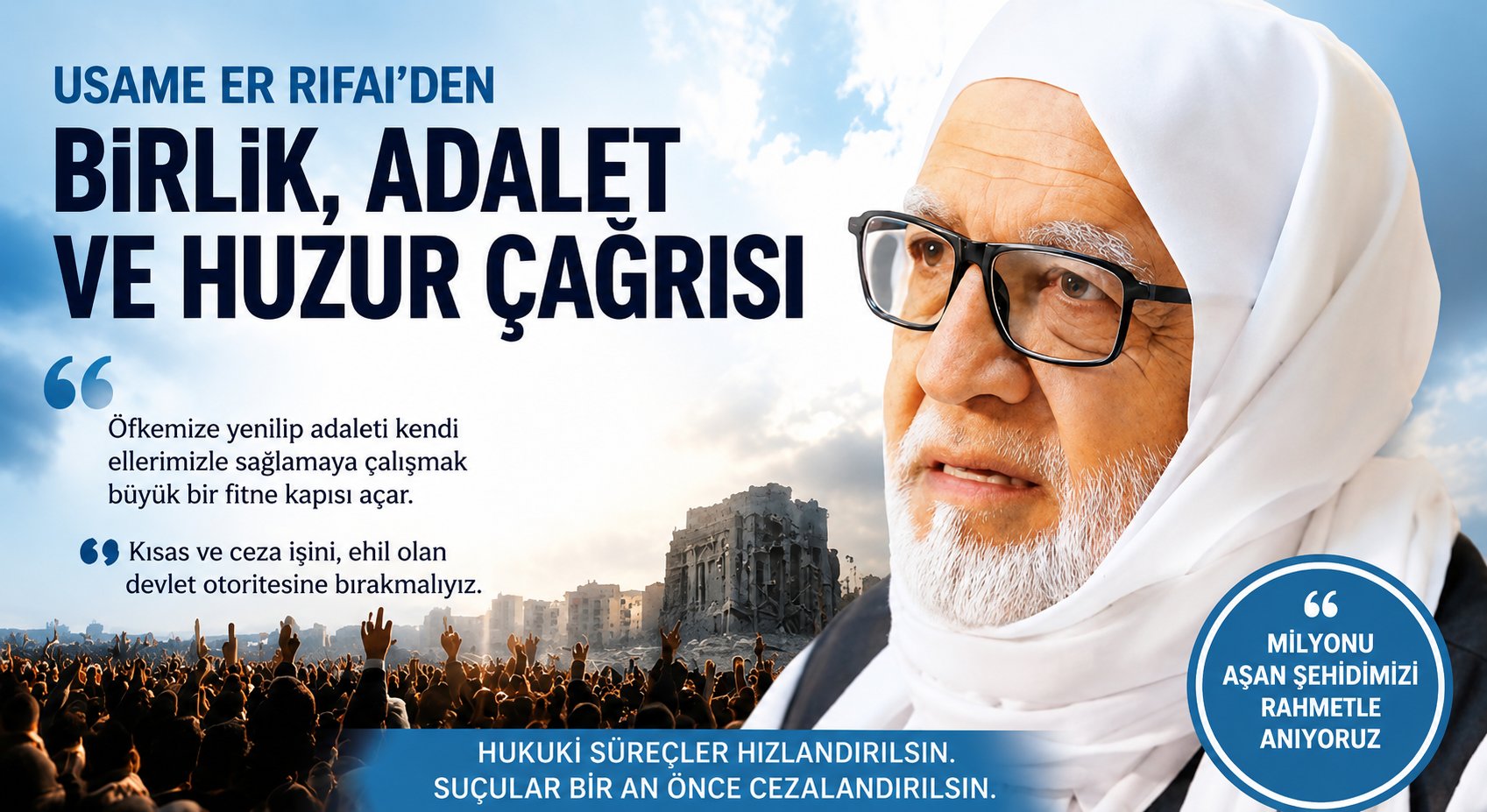 Suriye Başmüftüsünden Hukuk ve Sükunet Çağrısı