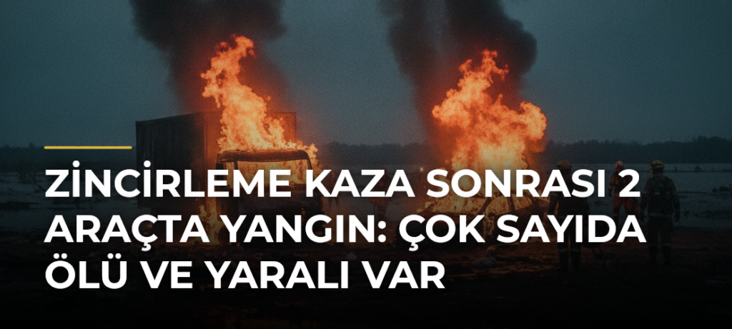 Zincirleme kaza sonrası 2 araçta yangın: Çok sayıda ölü ve yaralı var