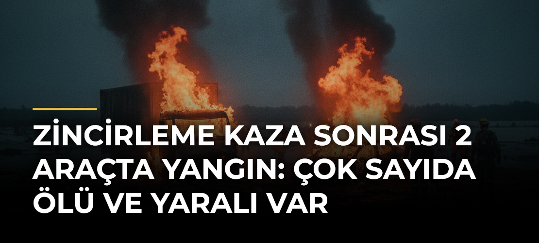 Zincirleme kaza sonrası 2 araçta yangın: Çok sayıda ölü ve yaralı var