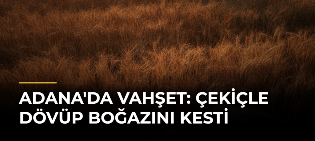 Adana’da vahşet: Çekiçle dövüp boğazını kesti