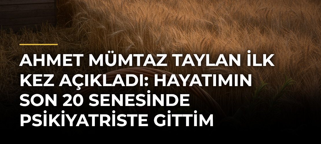 Ahmet Mümtaz Taylan ilk kez açıkladı: Hayatımın son 20 senesinde psikiyatriste gittim