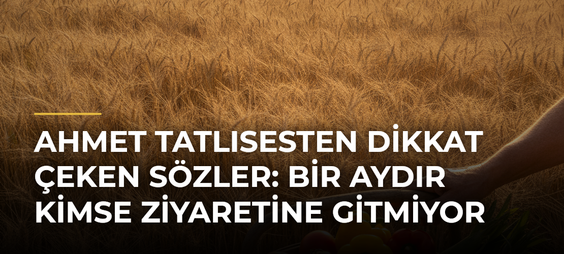 Ahmet Tatlısesten dikkat çeken sözler: Bir aydır kimse ziyaretine gitmiyor