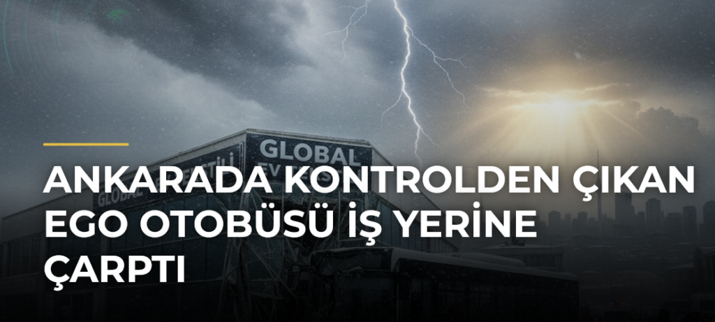 Ankarada Kontrolden Çıkan EGO Otobüsü İş Yerine Çarptı