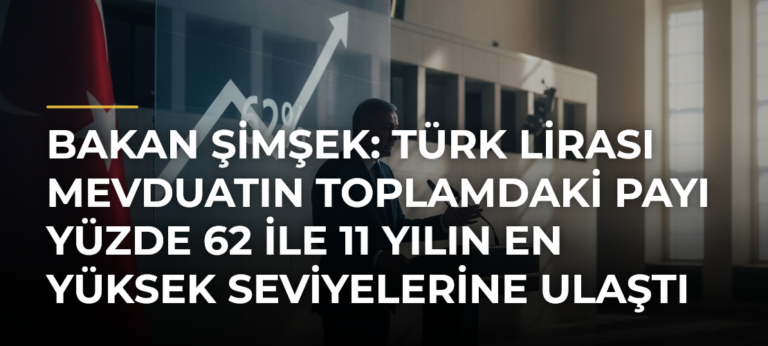 Bakan Şimşek: Türk lirası mevduatın toplamdaki payı yüzde 62 ile 11 yılın en yüksek seviyelerine ulaştı