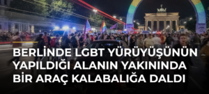Berlinde LGBT yürüyüşünün yapıldığı alanın yakınında bir araç kalabalığa daldı