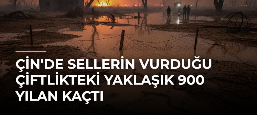 Çin’de sellerin vurduğu çiftlikteki yaklaşık 900 yılan kaçtı
