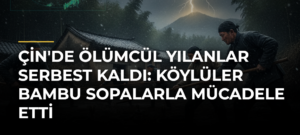 Çin’de ölümcül yılanlar serbest kaldı: Köylüler bambu sopalarla mücadele etti