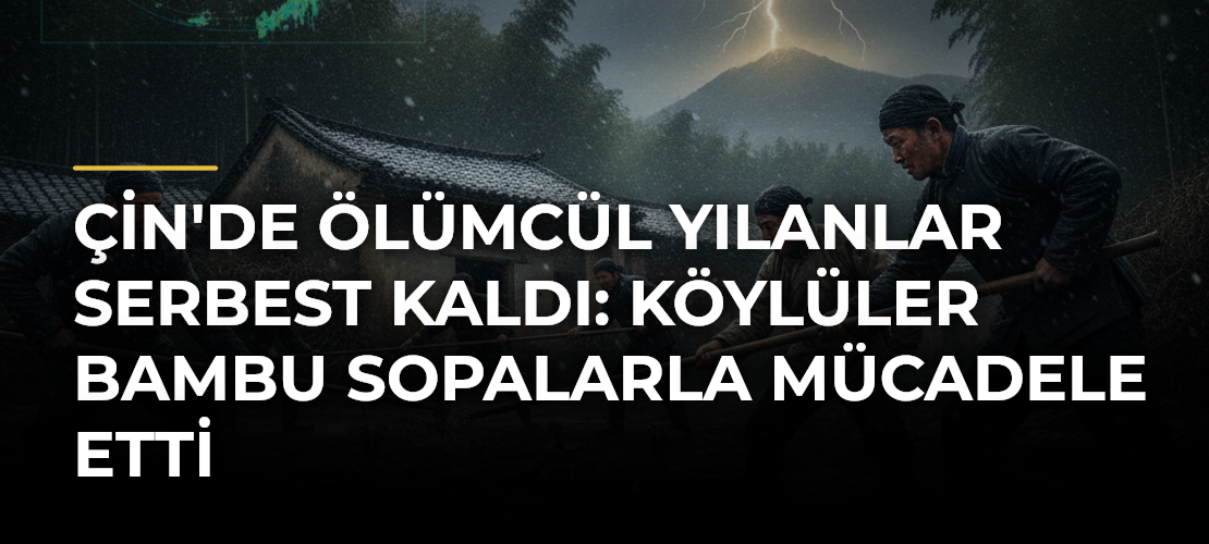 Çin'de ölümcül yılanlar serbest kaldı: Köylüler bambu sopalarla mücadele etti