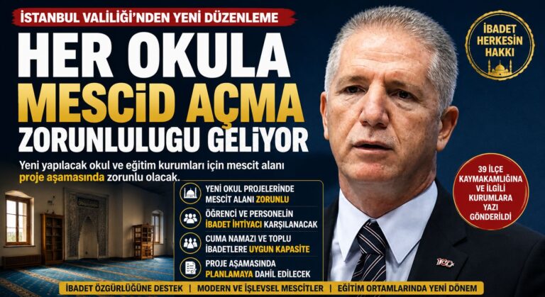 Her Okula Mescid Açma Zorunluluğu Geliyor