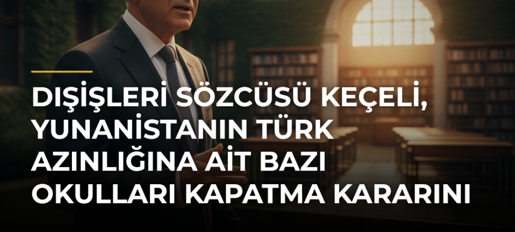 Dışişleri Sözcüsü Keçeli, Yunanistanın Türk Azınlığına ait bazı okulları kapatma kararını kınadı