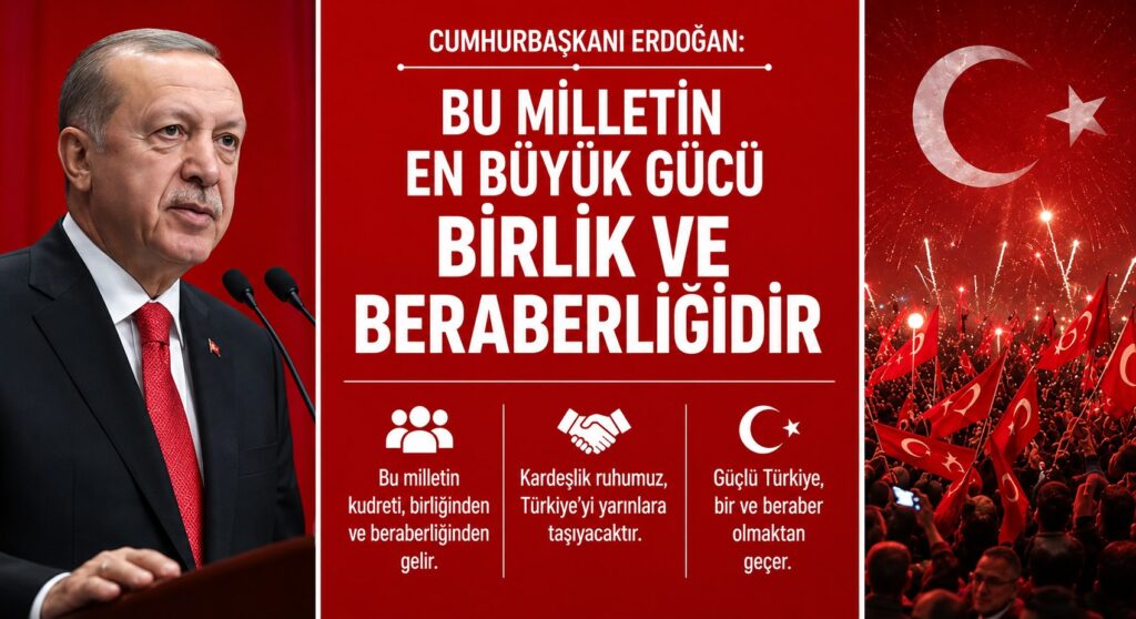 Cumhurbaşkanı Erdoğan’dan Birlik Vurgusu