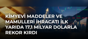 Kimyevi maddeler ve mamulleri ihracatı ilk yarıda 17,1 milyar dolarla rekor kırdı
