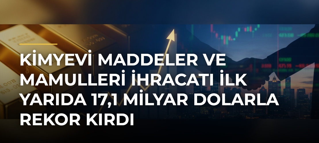 Kimyevi maddeler ve mamulleri ihracatı ilk yarıda 17,1 milyar dolarla rekor kırdı