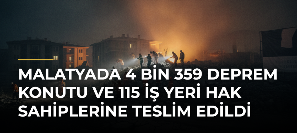 Malatyada 4 bin 359 deprem konutu ve 115 iş yeri hak sahiplerine teslim edildi