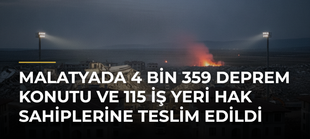 Malatyada 4 bin 359 deprem konutu ve 115 iş yeri hak sahiplerine teslim edildi