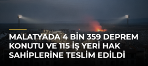 Malatyada 4 bin 359 deprem konutu ve 115 iş yeri hak sahiplerine teslim edildi