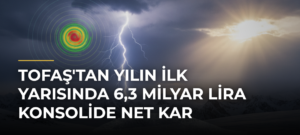 TOFAŞ’tan yılın ilk yarısında 6,3 milyar lira konsolide net kar